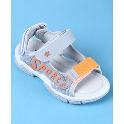 Cute Walk by Babyhug Velcro Closure Sports Printed Sandals - Grey