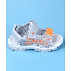 Cute Walk by Babyhug Velcro Closure Sports Printed Sandals - Grey
