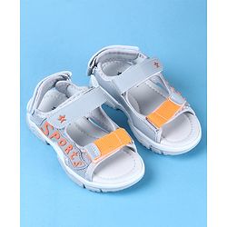 Cute Walk by Babyhug Velcro Closure Sports Printed Sandals - Grey