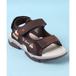 Cute Walk by Babyhug Velcro Closure Sandals with Vehicle Applique - Brown