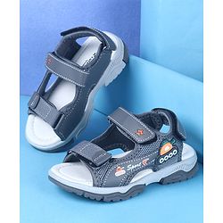 Cute Walk by Babyhug Velcro Closure Sandals with Vehicle Applique - Brown