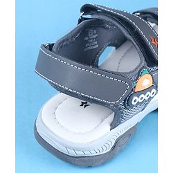 Cute Walk by Babyhug Velcro Closure Sandals with Vehicle Applique - Brown