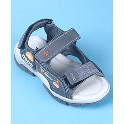 Cute Walk by Babyhug Velcro Closure Sandals with Vehicle Applique - Brown