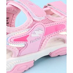 Cute Walk by Babyhug Velcro Closure Sandals with Text Applique - Pink
