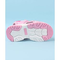 Cute Walk by Babyhug Velcro Closure Sandals with Text Applique - Pink