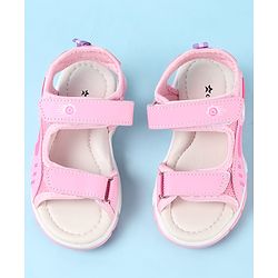 Cute Walk by Babyhug Velcro Closure Sandals with Text Applique - Pink