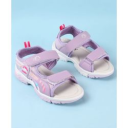 Cute Walk by Babyhug Velcro Closure Sandals with Text Applique - Purple