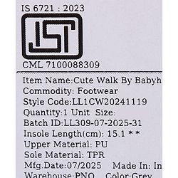 Cute Walk by Babyhug Velcro Closure Sandals with Text Applique - Purple
