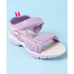 Cute Walk by Babyhug Velcro Closure Sandals with Text Applique - Purple