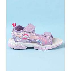 Cute Walk by Babyhug Velcro Closure Sandals with Text Applique - Purple