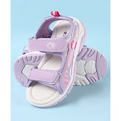 Cute Walk by Babyhug Velcro Closure Sandals with Text Applique - Purple