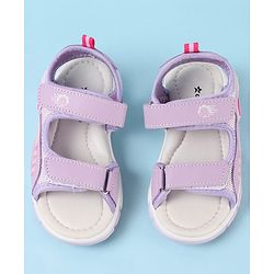 Cute Walk by Babyhug Velcro Closure Sandals with Text Applique - Purple
