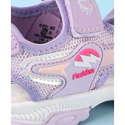 Cute Walk by Babyhug Velcro Closure Sandals with Text Applique - Purple