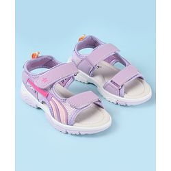 Cute Walk by Babyhug Velcro Closure Sandals with Tape & Text Applique - Purple