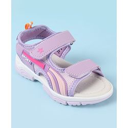 Cute Walk by Babyhug Velcro Closure Sandals with Tape & Text Applique - Purple