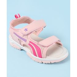 Cute Walk by Babyhug Velcro Closure Sandals with Tape & Text Applique - Purple