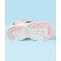 Cute Walk by Babyhug Velcro Closure Sandals with Tape & Text Applique - Purple