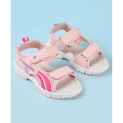Cute Walk by Babyhug Velcro Closure Sandals with Tape & Text Applique - Purple