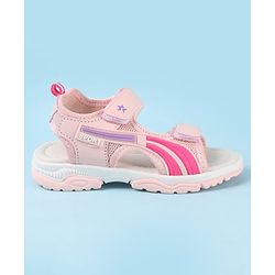 Cute Walk by Babyhug Velcro Closure Sandals with Tape & Text Applique - Purple