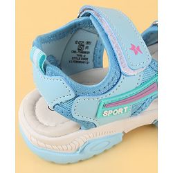 Cute Walk by Babyhug Velcro Closure Sandals with Tape & Text Applique - Peach