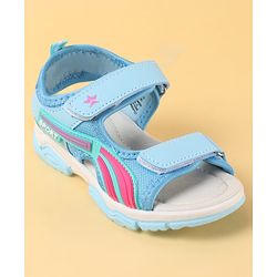 Cute Walk by Babyhug Velcro Closure Sandals with Tape & Text Applique - Peach