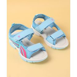 Cute Walk by Babyhug Velcro Closure Sandals with Tape & Text Applique - Peach