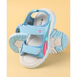 Cute Walk by Babyhug Velcro Closure Sandals with Tape & Text Applique - Peach