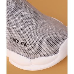 Cute Walk by Babyhug Casual Shoes Solid Color With Logo Print  - Black