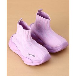 Cute Walk by Babyhug Casual Shoes Solid Color With Logo Print  - Black