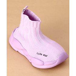 Cute Walk by Babyhug Casual Shoes Solid Color With Logo Print  - Black
