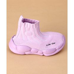 Cute Walk by Babyhug Casual Shoes Solid Color With Logo Print  - Black