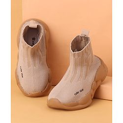 Cute Walk by Babyhug Casual Shoes Solid Color With Logo Print  - Black