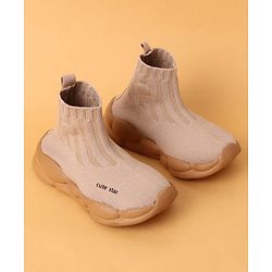 Cute Walk by Babyhug Casual Shoes Solid Color With Logo Print  - Black