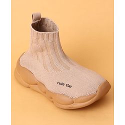 Cute Walk by Babyhug Casual Shoes Solid Color With Logo Print  - Black
