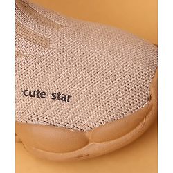 Cute Walk by Babyhug Casual Shoes Solid Color With Logo Print  - Black