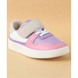 Cute Walk by Babyhug Casual Shoes with Velcro Closure & Lace Detailing - Purple