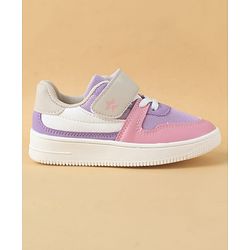 Cute Walk by Babyhug Casual Shoes with Velcro Closure & Lace Detailing - Purple