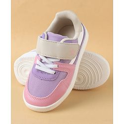 Cute Walk by Babyhug Casual Shoes with Velcro Closure & Lace Detailing - Purple