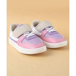 Cute Walk by Babyhug Casual Shoes with Velcro Closure & Lace Detailing - Purple