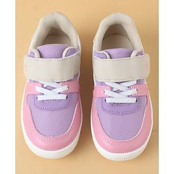Cute Walk by Babyhug Casual Shoes with Velcro Closure & Lace Detailing - Purple