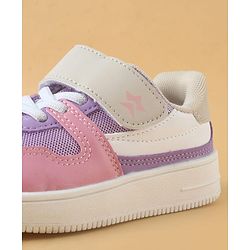 Cute Walk by Babyhug Casual Shoes with Velcro Closure & Lace Detailing - Purple