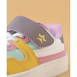 Cute Walk by Babyhug Casual Shoes with Velcro Closure & Lace Detailing - Purple