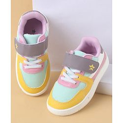 Cute Walk by Babyhug Casual Shoes with Velcro Closure & Lace Detailing - Purple