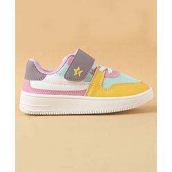 Cute Walk by Babyhug Casual Shoes with Velcro Closure & Lace Detailing - Purple