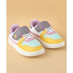 Cute Walk by Babyhug Casual Shoes with Velcro Closure & Lace Detailing - Purple