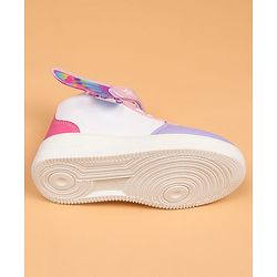 Cute Walk by Babyhug Casual Shoes with Velcro Closure & Tape Detailing & Butterfly Wings Applique - Purple