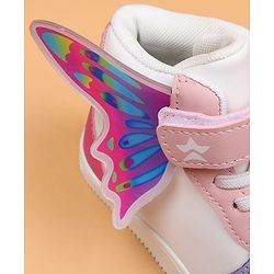 Cute Walk by Babyhug Casual Shoes with Velcro Closure & Tape Detailing & Butterfly Wings Applique - Purple