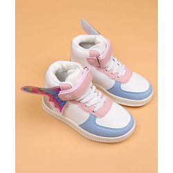 Cute Walk by Babyhug Casual Shoes with Velcro Closure & Tape Detailing & Butterfly Wings Applique - Purple