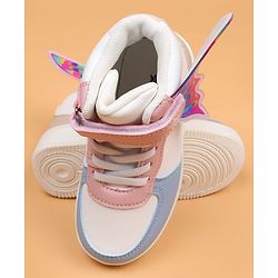 Cute Walk by Babyhug Casual Shoes with Velcro Closure & Tape Detailing & Butterfly Wings Applique - Purple