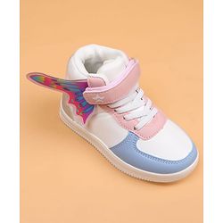 Cute Walk by Babyhug Casual Shoes with Velcro Closure & Tape Detailing & Butterfly Wings Applique - Purple